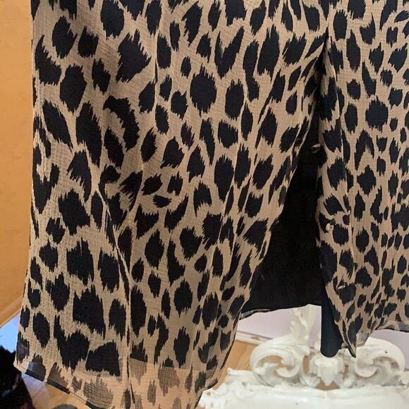 BURBERRY LONDON LEOPARD PRINT 100% SILK DRESS SIZE 6 - Picture 6 of 9
